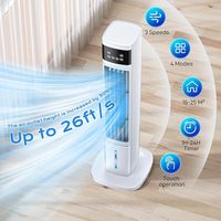 Ventilateur de tour sans pales à télécommande, 3 vitesses de vent, faible bruit, oscillant, avec humidificateur à flamme pour la maison