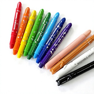 12pcs 12 Colors Colored Wax Crayons Non-Toxic Erasable <b>Twistable</b> Set for Coloring Painting /Washable & Silky for Paper - Product Image 4