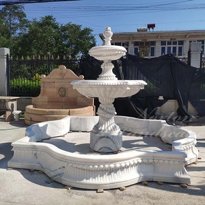 Vente en gros bon marché personnalisé maison jardin <span class=keywords><strong>d</strong></span>écoration extérieure <span class=keywords><strong>grande</strong></span> sculpté à la main marbre blanc jardin fontaines <span class=keywords><strong>d</strong></span>'eau sculpture sur pierre statue - Product Image 2