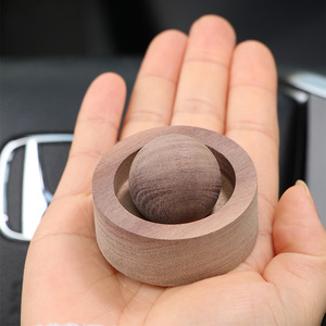 Diffuseur sphérique en bois de hêtre naturel, portable pour voiture et chambre, aromathérapie sans flamme aux huiles essentielles, bois de noyer noir - Product Image 3