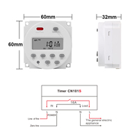 CN101S- SINOTIMER CN101S Interruptor Temporizador Digital LCD de 1 Segundo de Intervalo, 5V 12V 24V 110V 220V, Relé de Tiempo Programable
