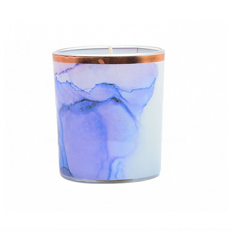 Scented Marble Pillar Candles Organic Soy Candles With Wood Wick 1