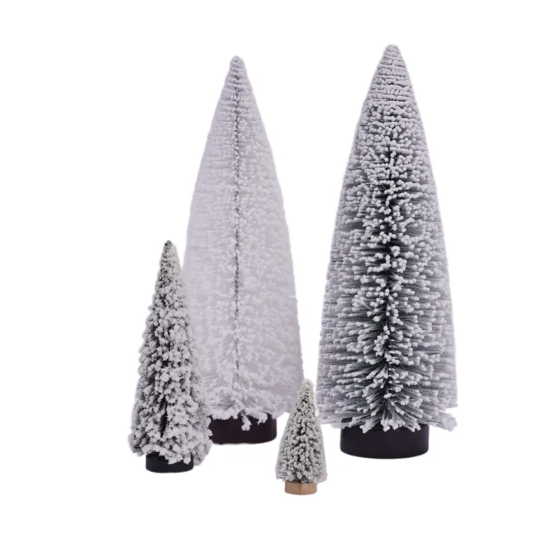 small Christmas Tree For Craft Miniature Sisal Bottle Brush Trees New Year Christmas Decoration