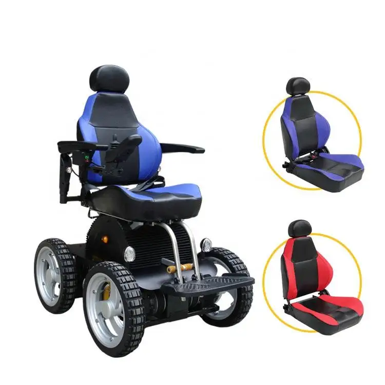 Stahlrahmen Elektro rollstuhl räder für Rollstuhl Offroad All terrain Rollstühle Leistungs starker elektrischer Sand Beach Rollstuhl