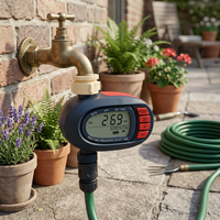 Programmateur d'arrosage automatique pour tuyau d'arrosage de jardin avec écran LCD, alimentation 2 piles AA, entrée BSP et sortie à connexion rapide, pour extérieur et jardin