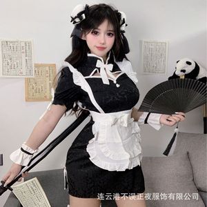 Ensemble de lingerie sexy, tenue de demoiselle d'honneur de style chinois, uniforme d'anime, ensemble de cosplay, cheongsam sexy, pyjama séduisant pour femmes. - Product Image 3