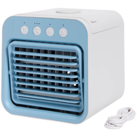 Ventilateur humidificateur USB 400 ml avec réservoir d'eau, lumière RGB portable, 3 vitesses, faible bruit, rafraîchisseur d'air, brumisateur, pour table, extérieur, usage domestique