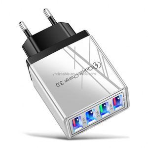 Chargeur mural USB 4 ports 3A pour téléphone portable et tablette, adaptateur de voyage UE/US/UK 100-240V pour iPhone - Product Image 6
