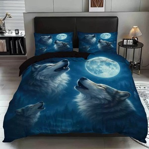 Parure <span class=keywords><strong>de</strong></span> <span class=keywords><strong>lit</strong></span> 3D Lion en polyester 100% (3 pièces) pour adolescents - Motif animalier moderne - Product Image 5