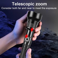 Lampe torche LED tactique Howlighting super lumineuse, zoom télescopique, portée de 1000 m, 3 modes, rechargeable par USB