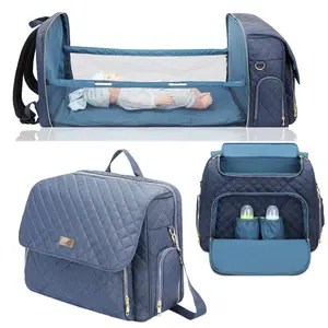 Yeni tasarım bebek bebek bezi sırt çantası katlanabilir beşik yatak moda bez çanta bebek bezi çantaları