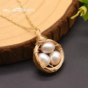 Natural de Água Doce White Pearl Pendant Necklace For Lovers Menina Women Presente de Noivado Jóias Feitas À Mão