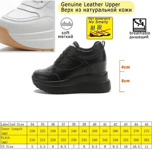 <span class=keywords><strong>Sneakers</strong></span> <span class=keywords><strong>con</strong></span> <span class=keywords><strong>Zeppa</strong></span> da 10cm 4 Pollici, Scarpe Chunky <span class=keywords><strong>Bianche</strong></span> in Vera Pelle per Donna, Scarpe Estive e Autunnali da Passeggio - Product Image 4