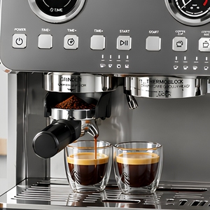 Machine à café expresso commerciale en acier inoxydable de 2,5 L avec moulin à grains intégré et mousseur à vapeur - Product Image 2
