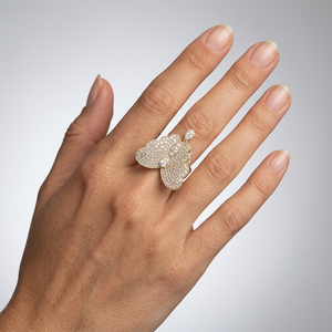 High Quality Classic Stylish <b>Butterfly</b> Design IGI Certified 14K Gold Diamond Ring with Wedding Engagement Wholesale Price India - Product Image 1