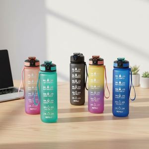 2026 BPA Free 1L Fitness Outdoor Sports Water <b>Jug</b> with Time Marker Large Plastic Motivational Water Bottle - Product Image 4