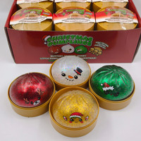 WOWEI Boîte cadeau en plastique TPR imprimée en relief avec jouets rebondissants à changement de couleur et de température, pour la pâte à modeler de Noël et les petits pains amusants à pétrir