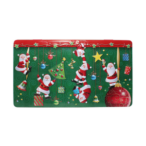 Christmas Printed Rectangular Tinplate Gift Box Metal Can with Customized Logo for Candy and <b>Chocolate</b> Food Packaging - Product Image 1