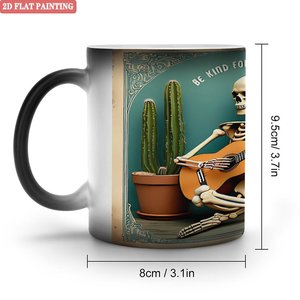 Mug noir mat givré 11oz en céramique sensible à la chaleur, tasse à boire quotidienne pour le bureau - Product Image 1