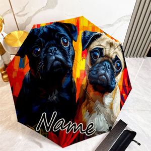 1 Parapluie Personnalisé avec Noms de Couple et Portrait d'Animal de Compagnie, Impression UV, Sans Minimum de Commande, Cadeau Idéal - Product Image 1