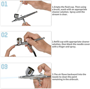 Airbrush Spray Gun Kit: 3 Pack of 0.25, 0.35, 0.5mm Needles Pre-Equipped Air Brush <b>Paint</b> Guns - for Model Nail Makeup <b>Cake</b> - Product Image 4