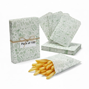 Customized <b>Biodegradable</b> Eco-Friendly Recyclable Disposable Bakery Cookie Greaseproof Kraft <b>Paper</b> Bags for Burger Snack - Product Image 1
