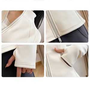 Nouvelle <span class=keywords><strong>Veste</strong></span> de Yoga d'<span class=keywords><strong>Hiver</strong></span> Chaude en Polaire, Respirante, Ajustée, avec Fermeture Éclair, pour Sport, Course à Pied, Fitness, pour <span class=keywords><strong>Femme</strong></span> - Product Image 4