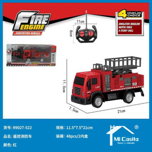Certificato telecomando camion dei pompieri giocattolo 48 pz/all'ingrosso all'ingrosso 1:32 scala in metallo RC camion con luce caricatore incluso - Product Image 1