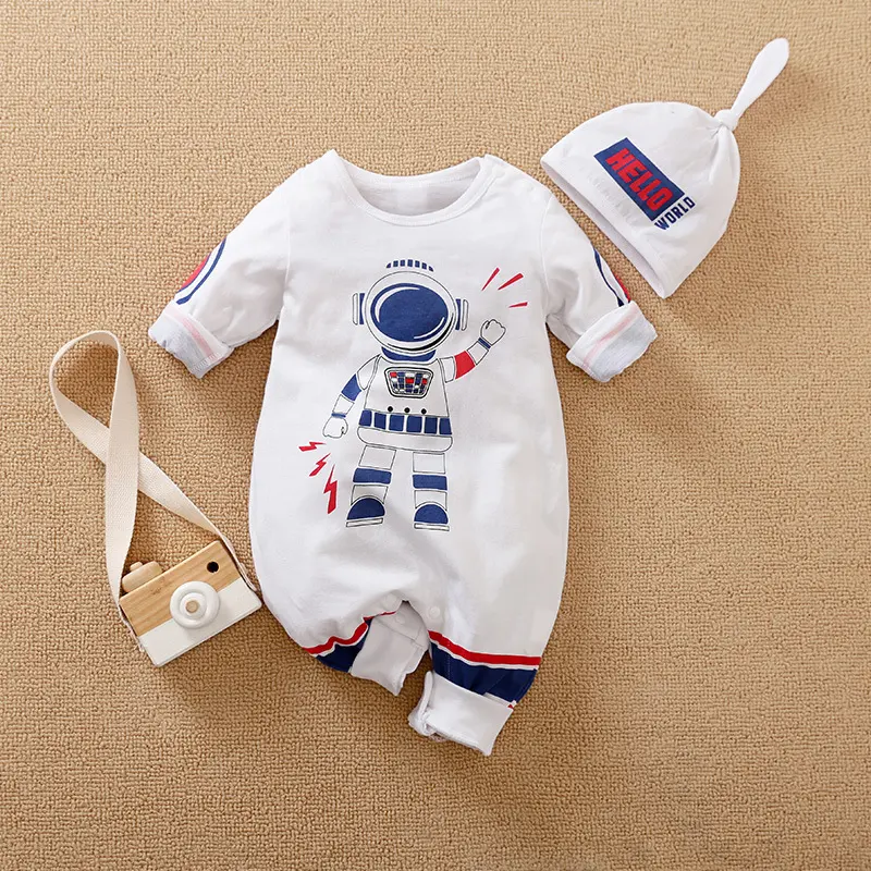INS Wind Astronaut Cotton Spring Autumn Costume Newborn Cartoon Jumpsuit