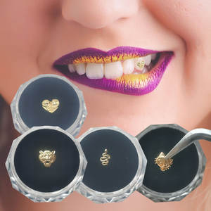 8K denti d'oro gioielli amanti decorazioni serpente gattino forma di tigre gemma multiuso denti sbiancamento dei denti accessori dente - Product Image 1