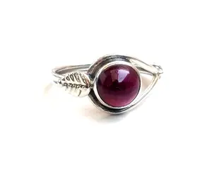 2020 New Design Arrival Red Garnet Handmade Silver Stone Ring Silver Stone Ring