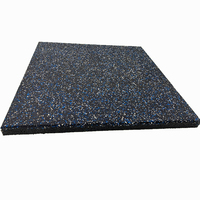 Hochbelastbare Schwarze Gummimatte mit EPDM-Flocken Fitnessstudio-Gummibodenmatten für Innen- und Außenbereich Garage 1M X 1M X 15MM