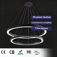 Luminaire LED moderne, lampe suspendue circulaire linéaire, anneau à intensité variable, luminaire suspendu 50 cm 60 cm, lustre circulaire de plafond
