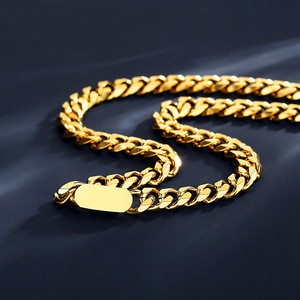 Linsa gioielli hip-hop all'ingrosso collana in acciaio inossidabile uomo donna placcato oro corda sottile/franco/figaro collana a catena - Product Image 4