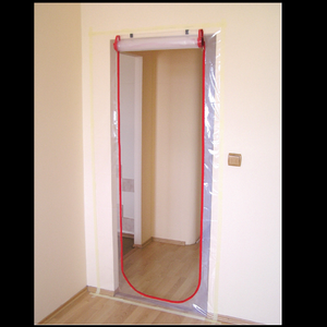 <span class=keywords><strong>Film</strong></span> plastique auto-adhésif en PE souple en forme de C, résistant à l'humidité, avec fermeture éclair pliable, pour barrière anti-poussière de construction - Product Image 4