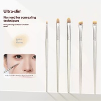 Lot de 5 pinceaux de maquillage de luxe pour fard à paupières, fond de teint, rouge à lèvres, blush, correcteur et poudre libre – Application facile et colorée
