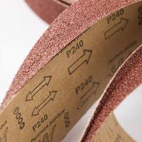 Bande abrasive en oxyde d'aluminium sur mesure, bande de papier abrasif rouge pour le finissage, le meulage et le polissage du métal et du bois