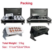 Projecteurs LED sans fil à batterie 12x18W RGBWA+UV avec garantie d'un an, éclairage LED pour mariage, fête, DJ, scène, toile de fond avec étui