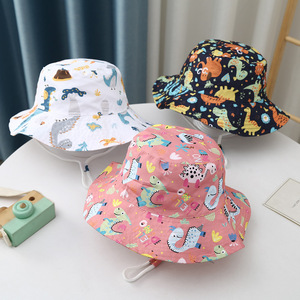 Sombrero de cubo personalizado con estampado de <span class=keywords><strong>animales</strong></span> de dibujos animados anchos de primavera y verano para bebés y niños - Product Image 4