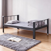 Cadre de lit en métal simple, taille simple 90x200, fabricant chinois de lits en acier, cadre métallique pour dortoir, hôtel, auberge