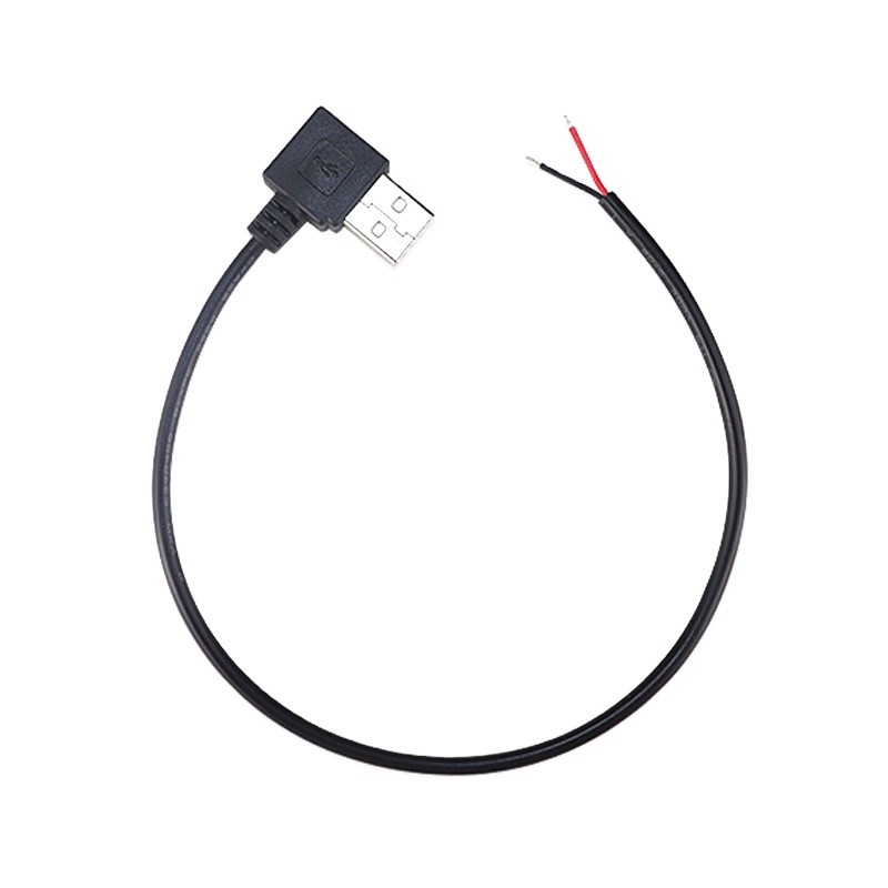 0,3 м USB 2,0 A Тип правый угол "папа" в 2 провода кабеля открытого конца свинья хвост зарядный кабель на оптовую продажу зарядки