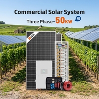 Inversor Híbrido de 50kW, Batería LiFePO4 de 100kWh, Sistema Solar para Suministro de Energía de Respaldo para Casas y Villas