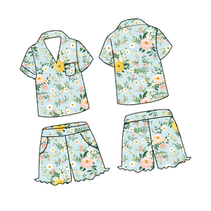 Conjunto de Pijamas Femininos de Verão com Camisa de Botão e Shorts Personalizados, Popular na Europa e América - Product Image 5