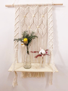 Vente à bas prix Promotion Stock fait à la main en macramé étagère Boho plante cintre macramé tenture <span class=keywords><strong>murale</strong></span> <span class=keywords><strong>tapisserie</strong></span> pour la décoration <span class=keywords><strong>murale</strong></span> de la maison - Product Image 3