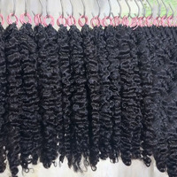 Prix de gros Cheveux humains bouclés birmans souples pour tresses au crochet, noir naturel, boucles complètes pour coiffures bohèmes et tresses au crochet