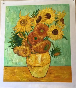 Pinturas acrílicas pintadas a mano de <span class=keywords><strong>girasoles</strong></span>, decoración artística de pared <span class=keywords><strong>para</strong></span> sala de estar moderna, hogar - Product Image 6