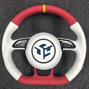 Volant en cuir pour Audi A3 8V A6 C7 C6 <span class=keywords><strong>S3</strong></span> A5 A4 B8 B9 Q7 Q5 RS3 A7 TT S8 Q8 S4 A8 RS7 S5 S6 S7 - Product Image 1