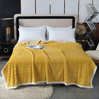 Nouvelle Couverture Matelassée de Luxe 10 cm en Jacquard Interlaced AByarn de Haute Qualité avec Velours Cristal pour Canapé et Sieste