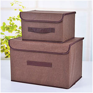 Cubo de almacenamiento de tela no tejida plegable directo de fábrica tamaño personalizado varios colores caja de almacenamiento ecológica con tapa - Product Image 6