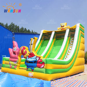 Tobogán Acuático Inflable Gigante de Doble Carril WINSUN con Temática de Bob Esponja para Niños - Product Image 4